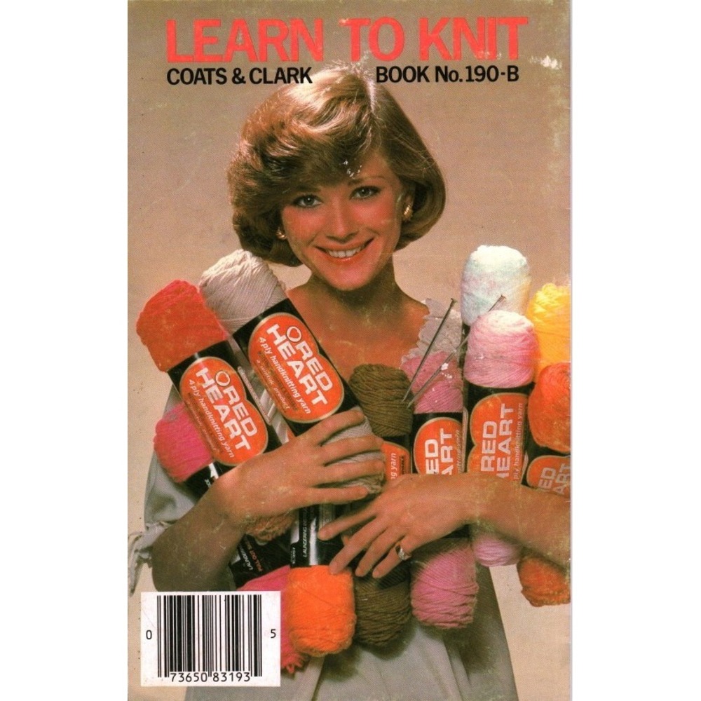 Vintage Coats & Clark Learn to Knit Book No. 190-B Instructional Pattern Guide